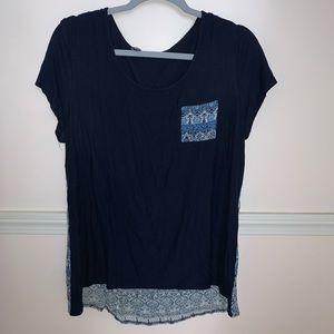 navy two toned t-shirt